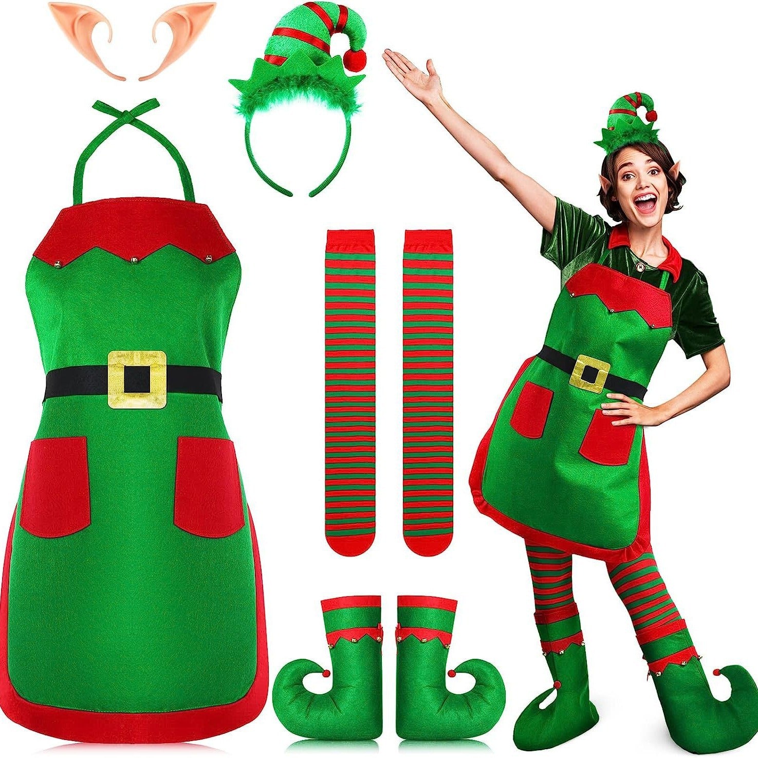 Christmas Party Apron and Hat Set